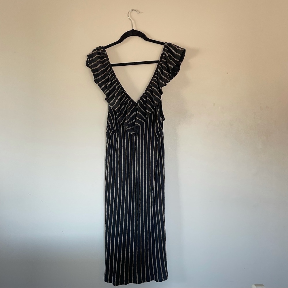 Zara V-neck Striped Midi Dress